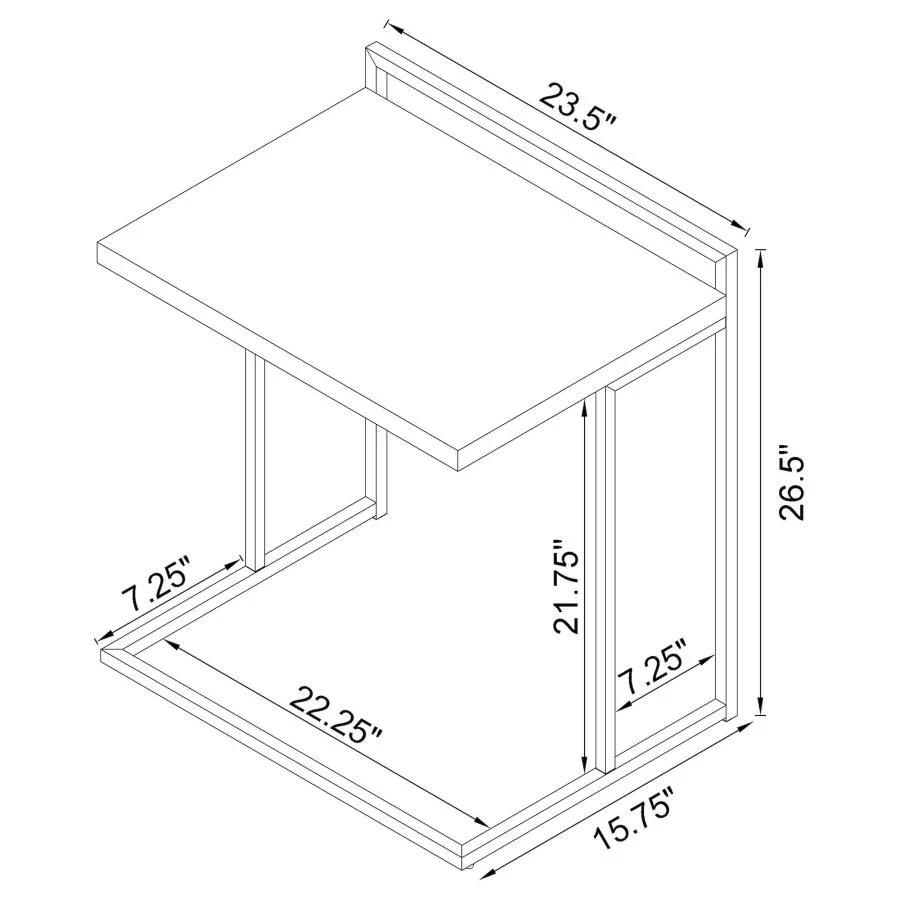 Dani - Rectangular C-Shaped Sofa Side Table - Image 16