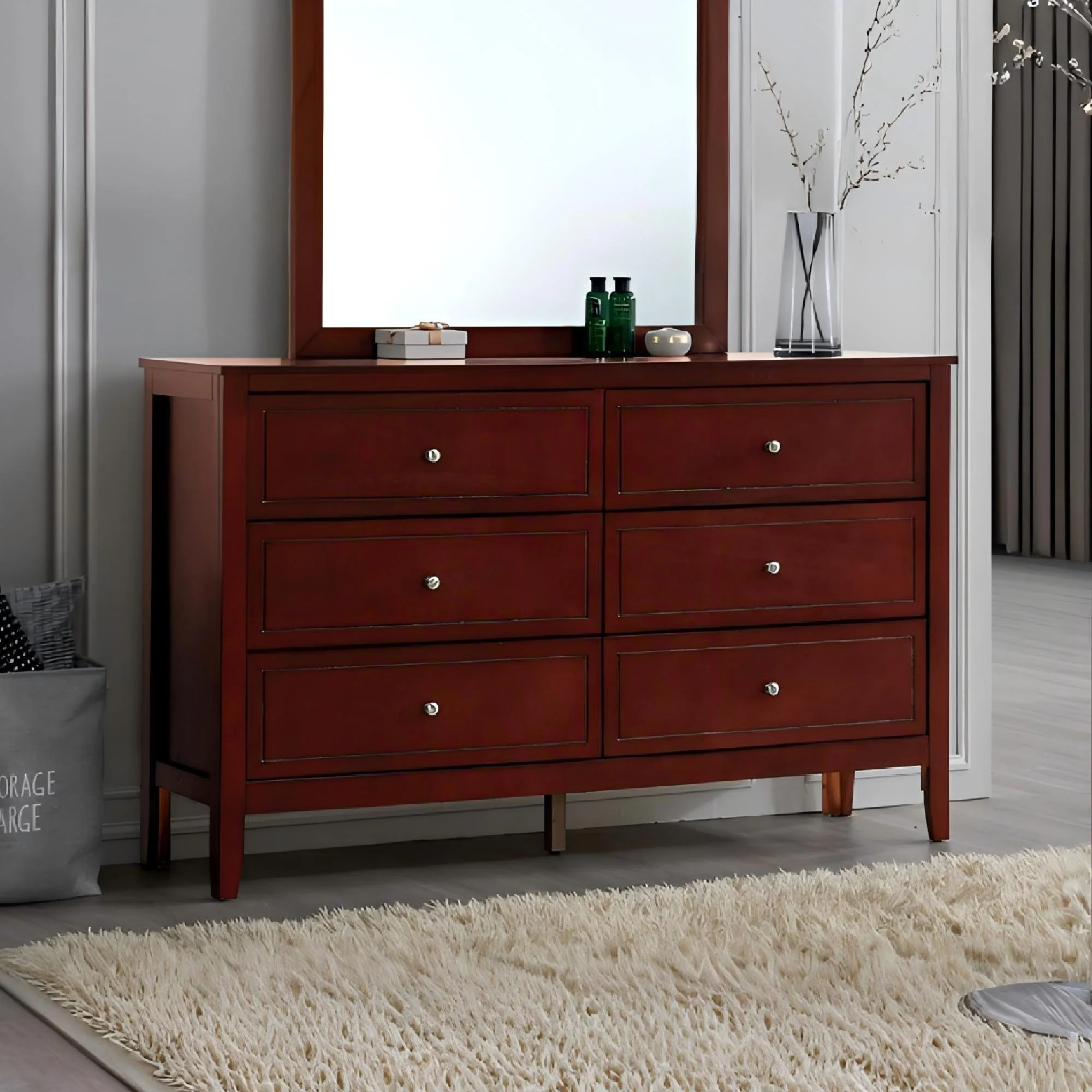 Daniel - Dresser, 6 Drawer Storage - Cherry - Image 3