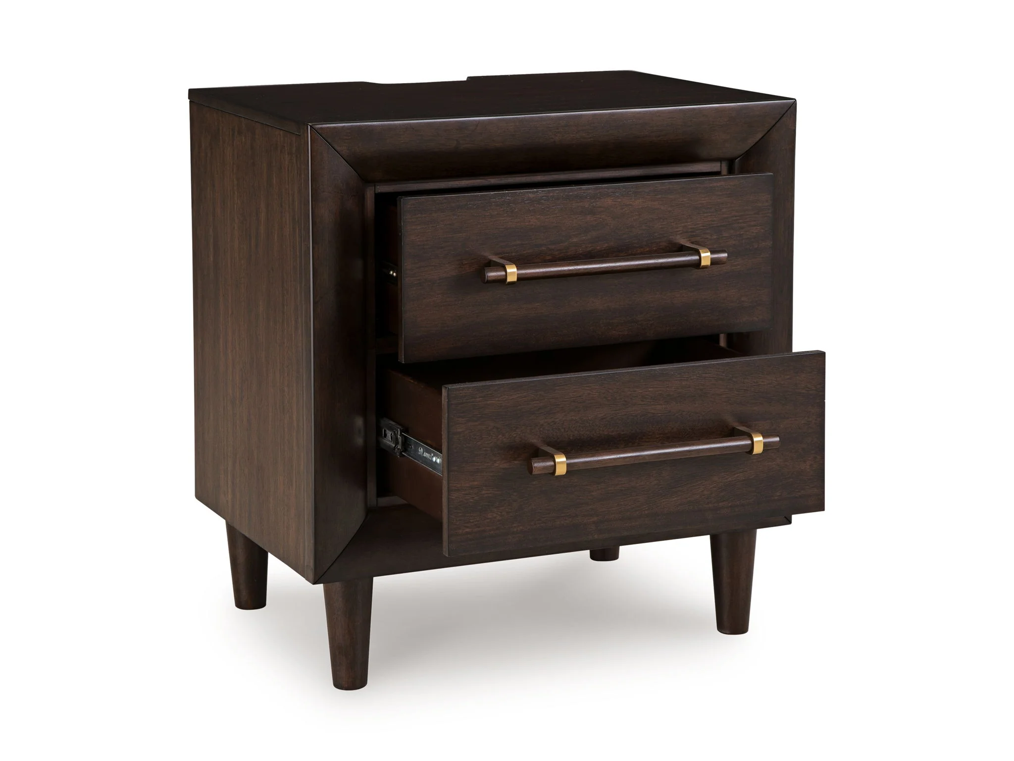 Dantenton - Two Drawer Night Stand - Merlot - Image 5
