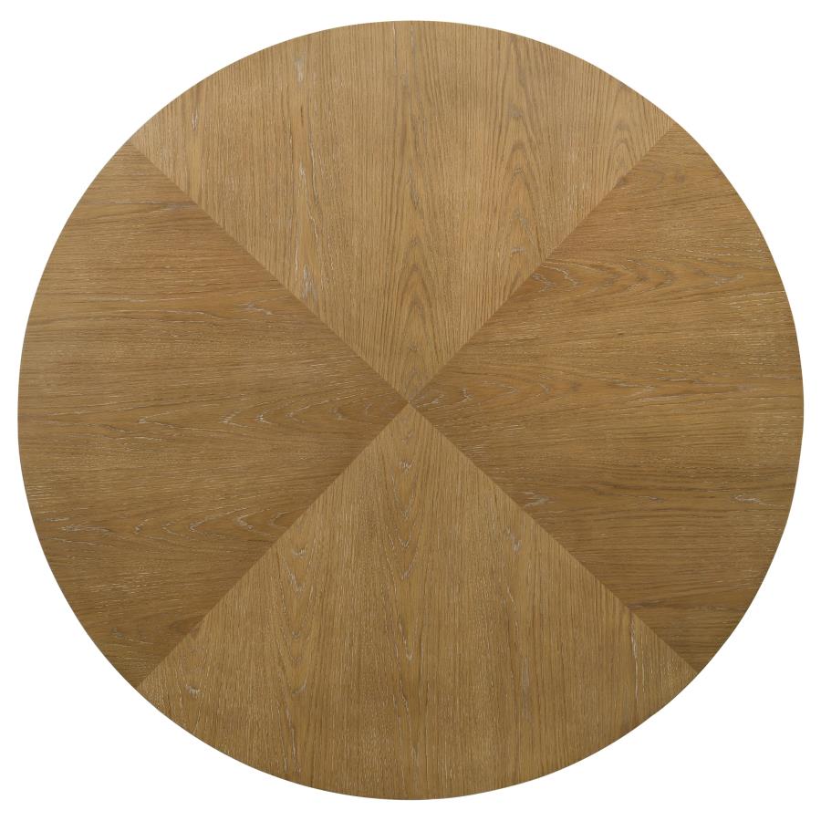 Danvers - Round Wood Dining Table - Brown Oak - Image 4