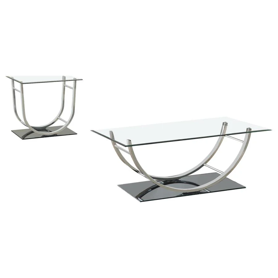 Danville - Glass Top Coffee Table Set - Image 3
