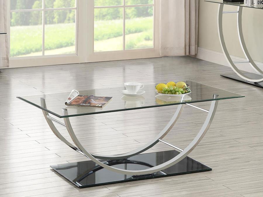 Danville - Rectangular U-Shaped Glass Top Table - Image 4