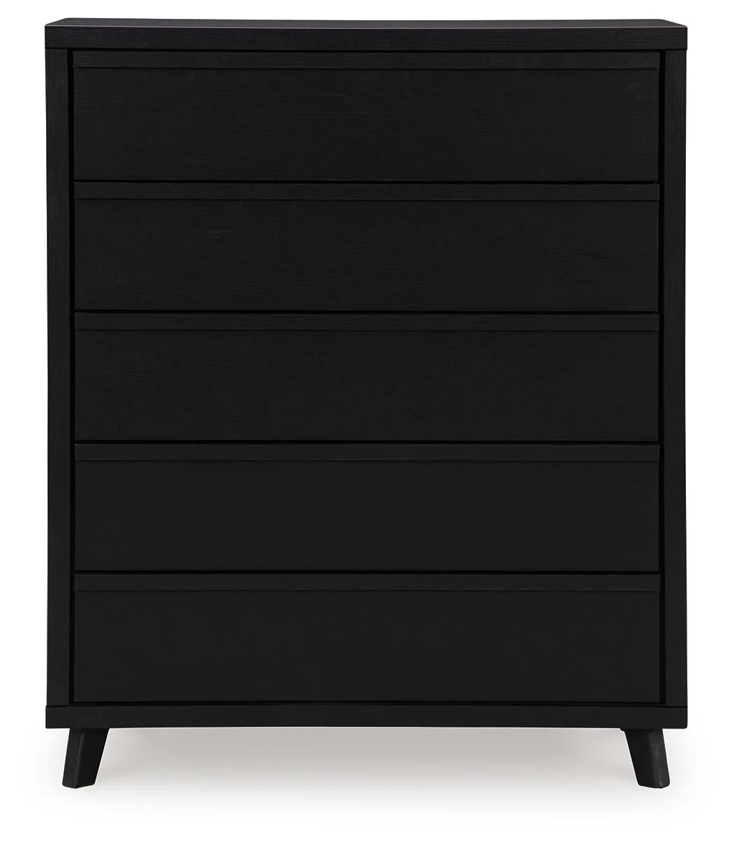 Danziar - Five Drawer Wide Chest - Black - Image 5