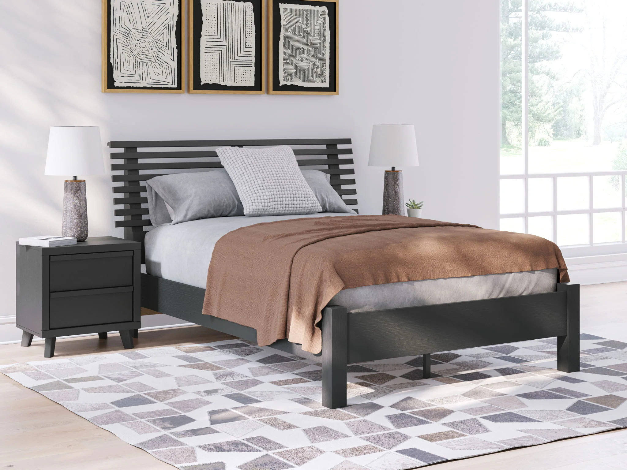 Danziar - Slat Panel Bed With Low Footboard - Image 3