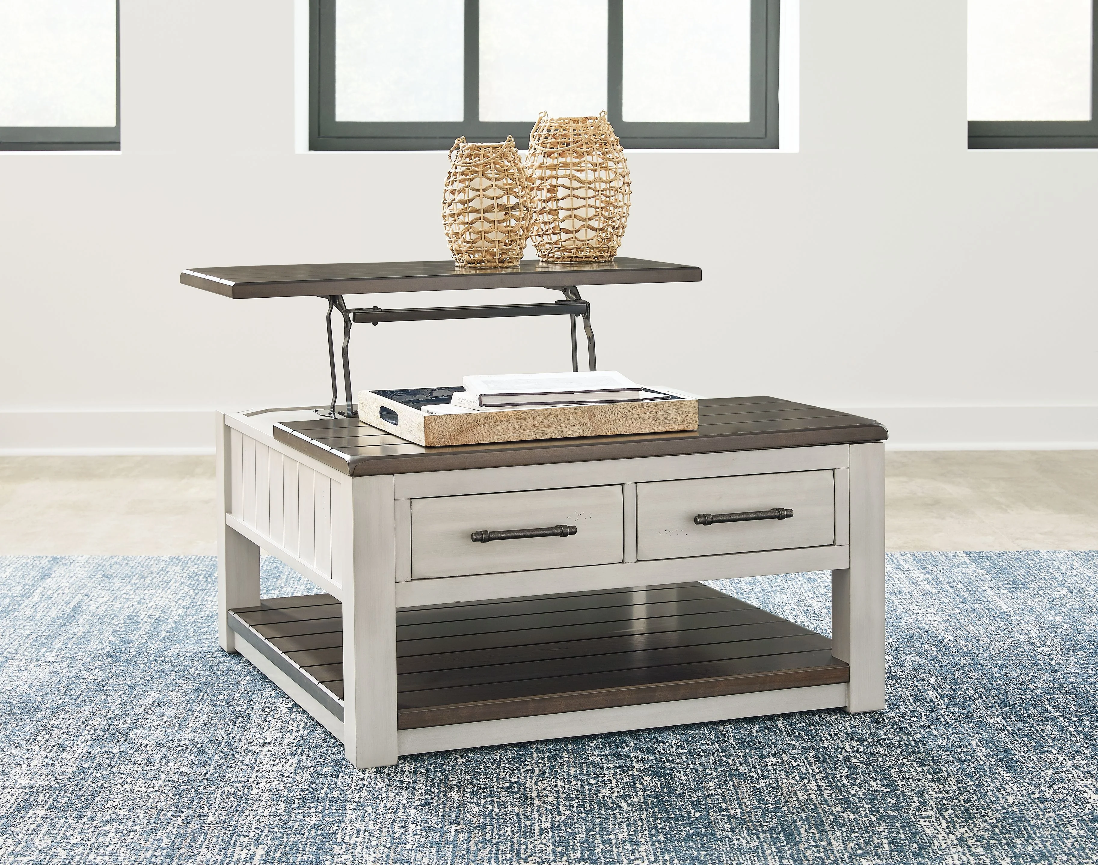 Darborn - Lift Top Cocktail Table - Gray / Brown - Image 9