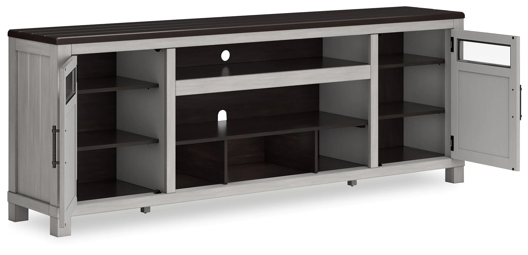 Darborn - XL TV Stand W/Fireplace Option - Gray / Brown - Image 5