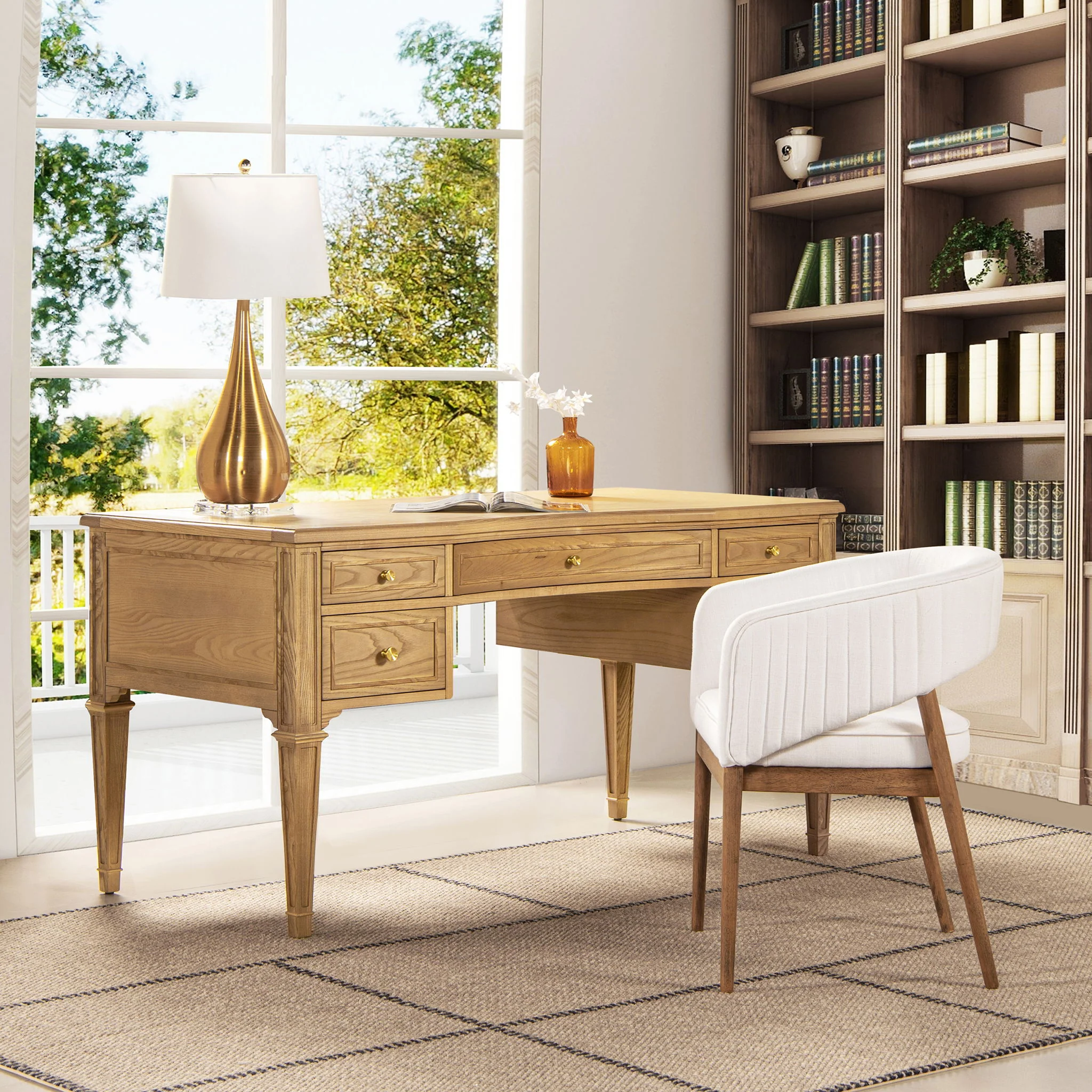 Dauphin - 5 Drawer Executive Desk - Image 2