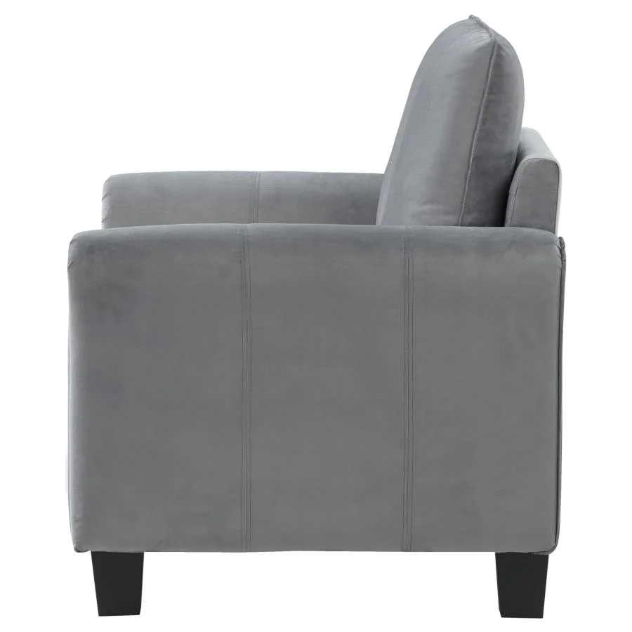 Davis Upholstered Rolled Arm Accent Chair Grey - Image 4