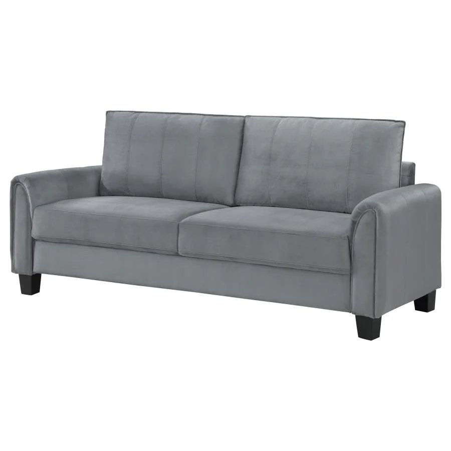 Davis Upholstered Rolled Arm Sofa Grey - Image 3