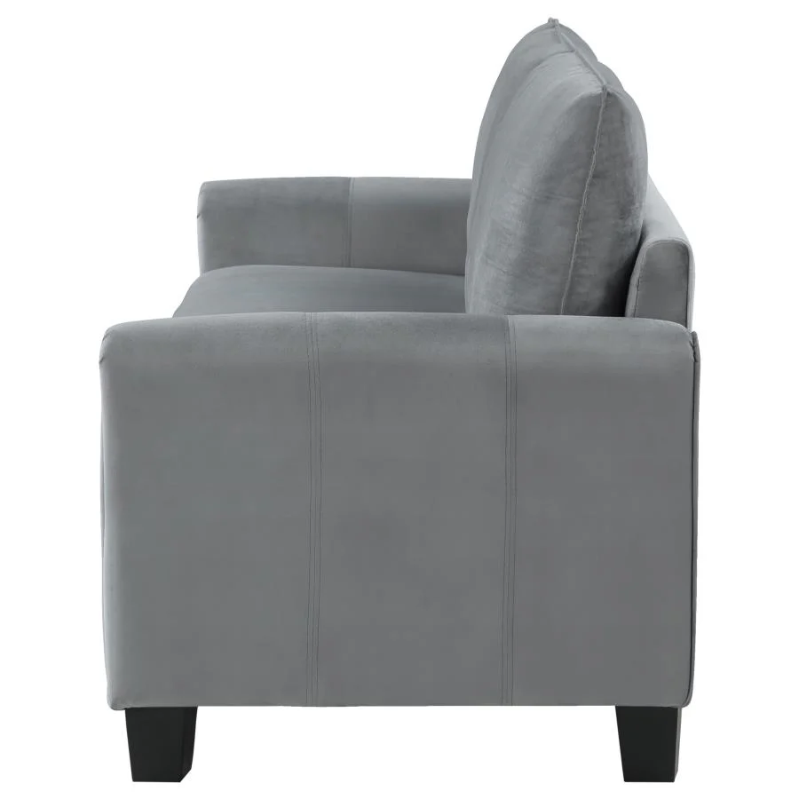 Davis Upholstered Rolled Arm Sofa Grey - Image 4