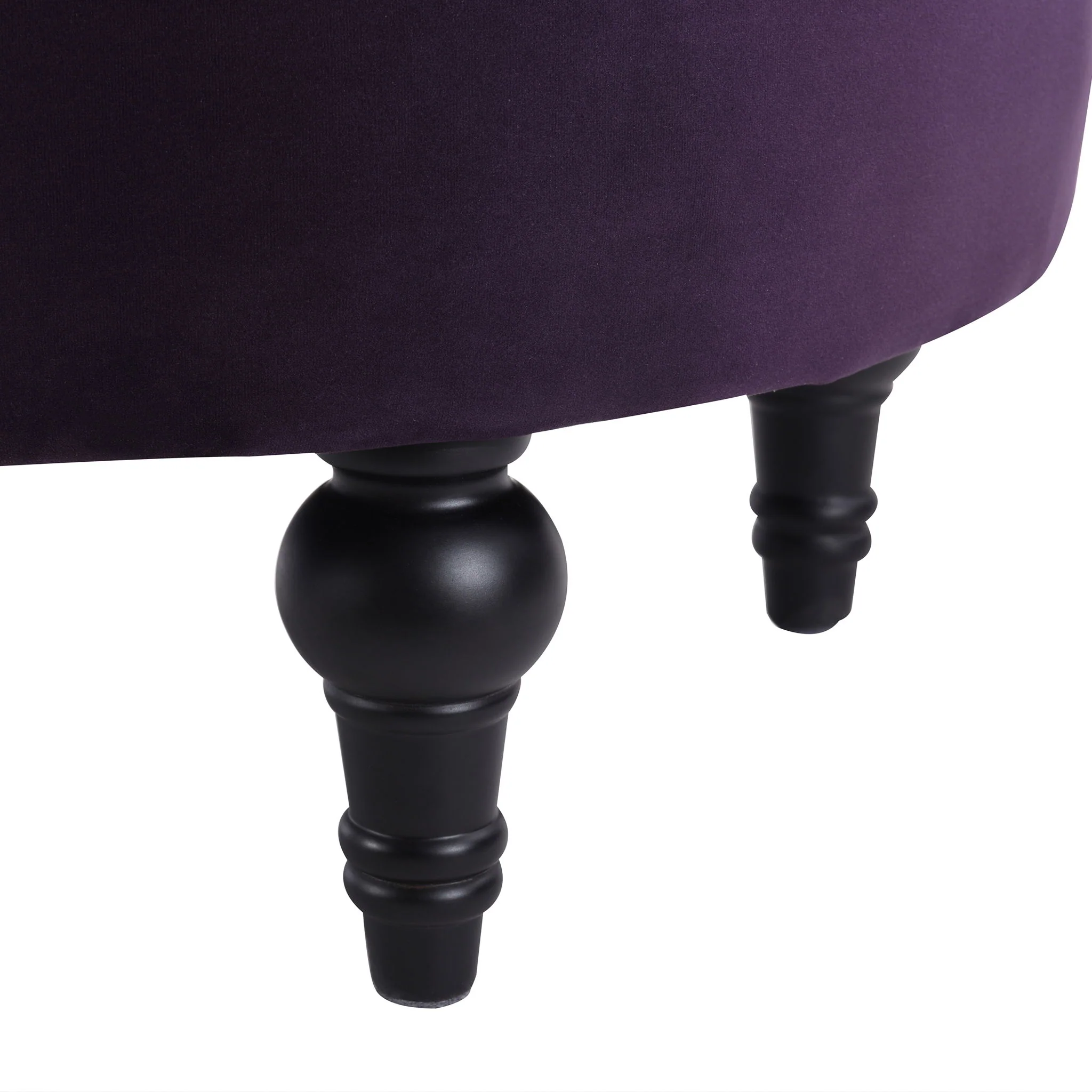 Dawn - Tufted Round Ottoman Nailhead Accents - Purple - Image 7