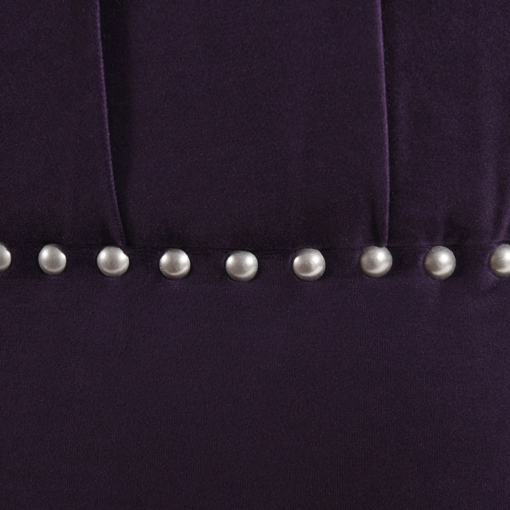 Dawn - Tufted Round Ottoman Nailhead Accents - Purple - Image 9
