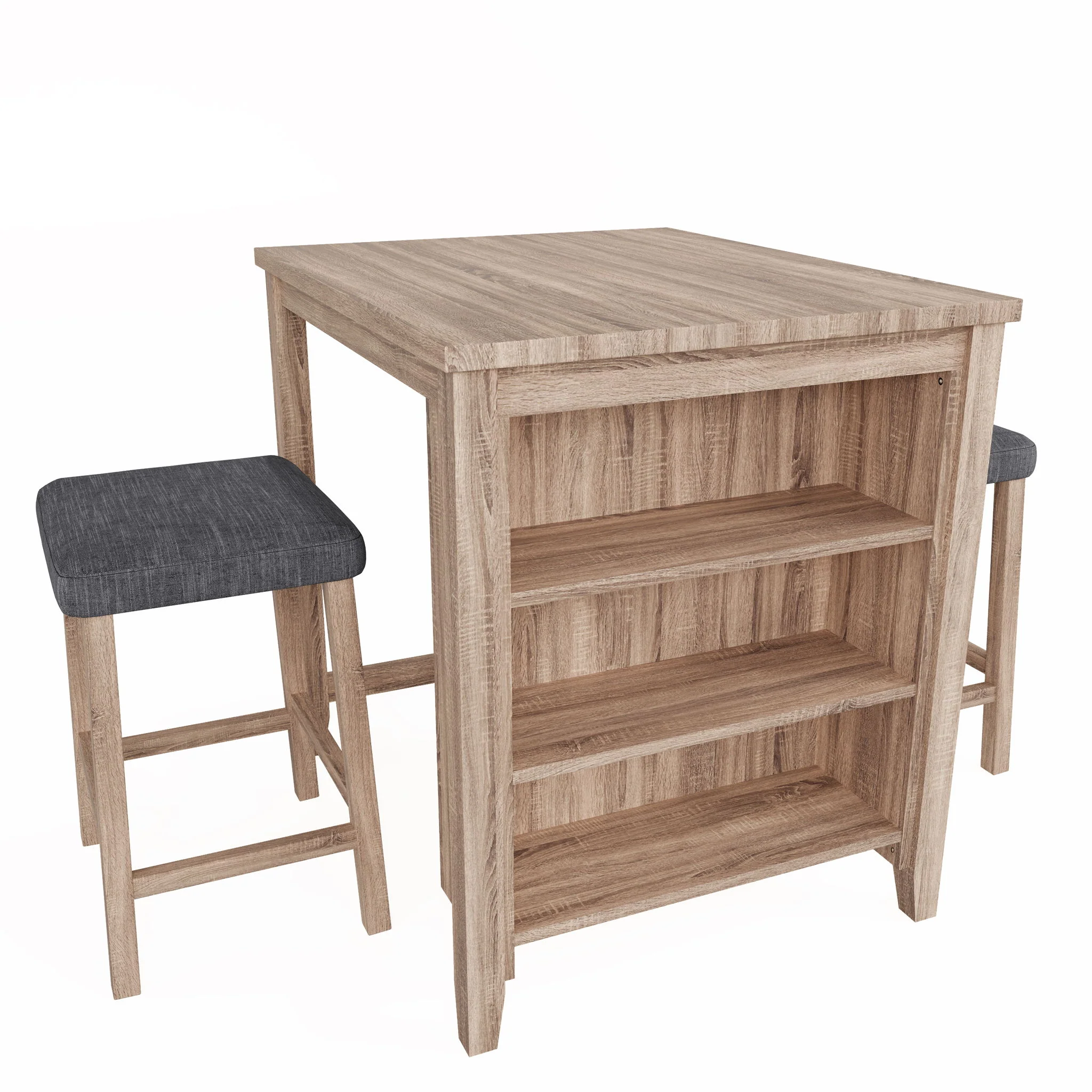 Dawson - 3 Piece Counter Height Table Set - Oak - Image 3