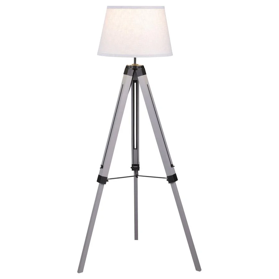 Dayton - Empire Shade Metal Tripod Floor Lamp - Gray - Image 3