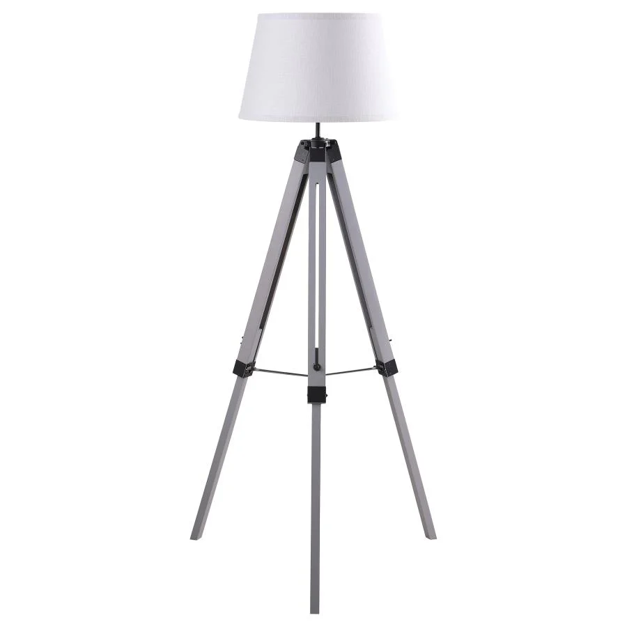 Dayton - Empire Shade Metal Tripod Floor Lamp - Gray - Image 4