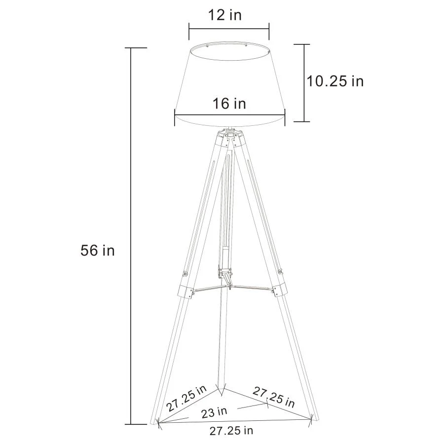 Dayton - Empire Shade Metal Tripod Floor Lamp - Gray - Image 5
