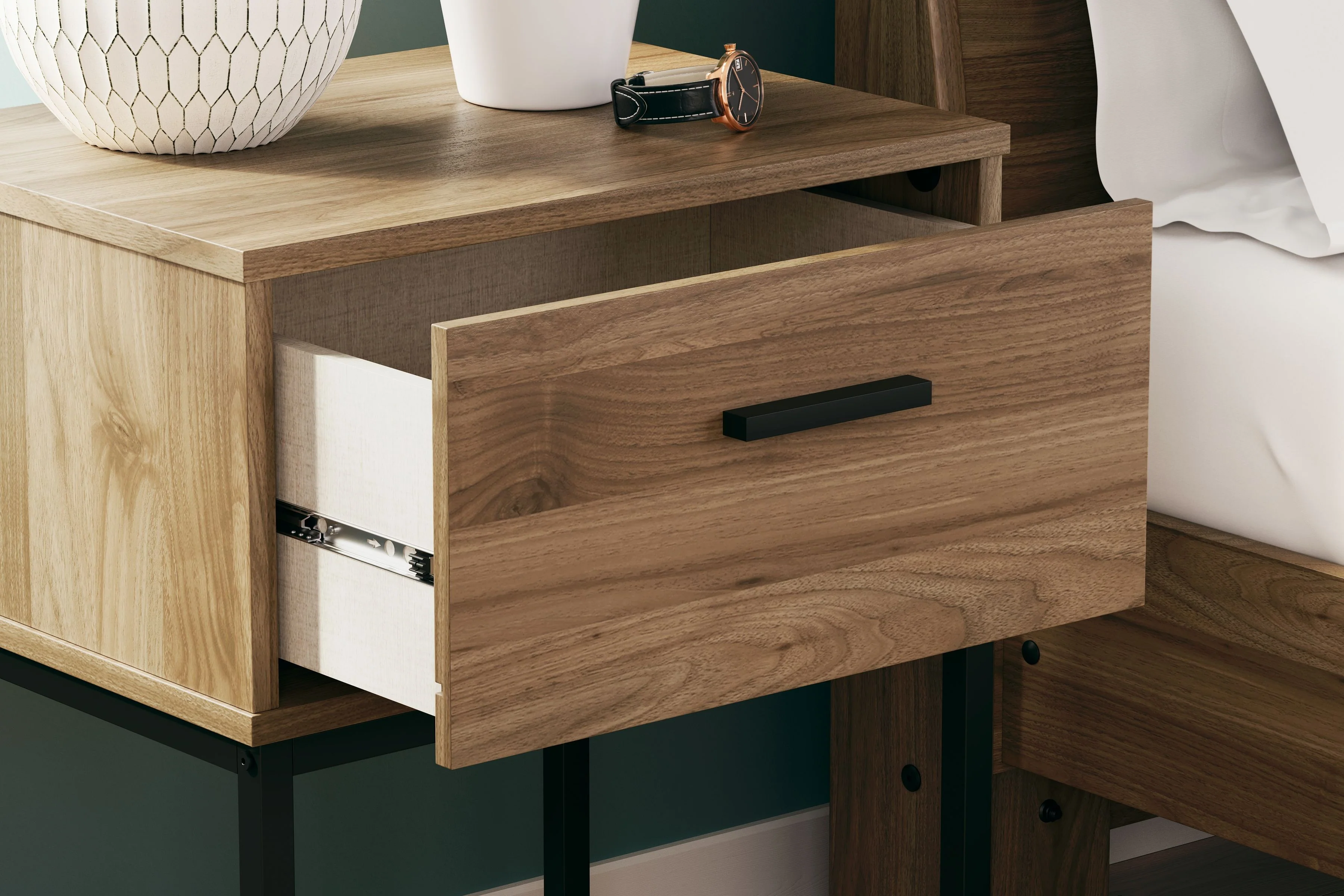 Deanlow - One Drawer Night Stand - Honey - Image 3