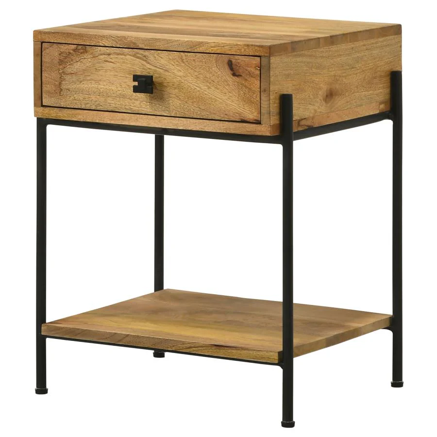 Declan - 1-Drawer Wood Accent Side Table - Natural Mango - Image 5