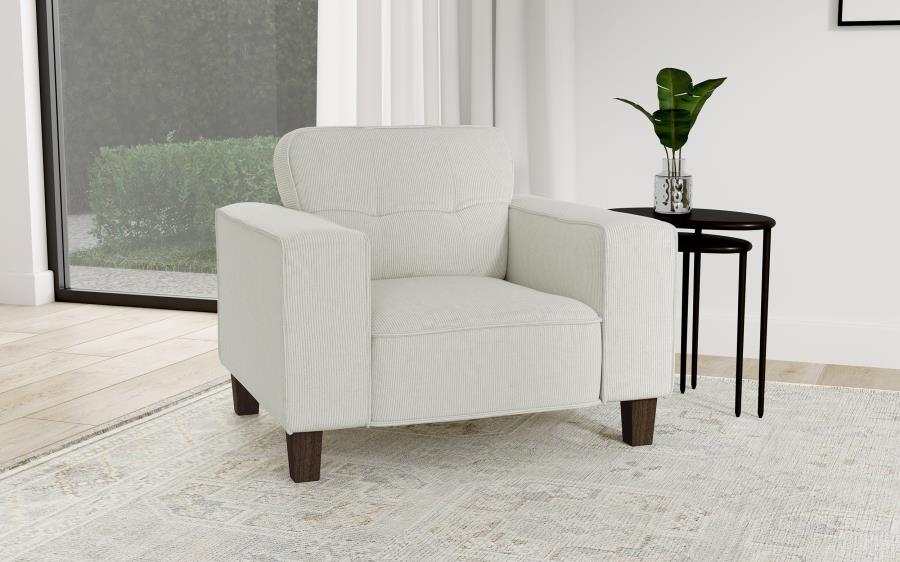 Deerhurst - Upholstered Track Arm Tufted Accent Chair - Greige - Image 2