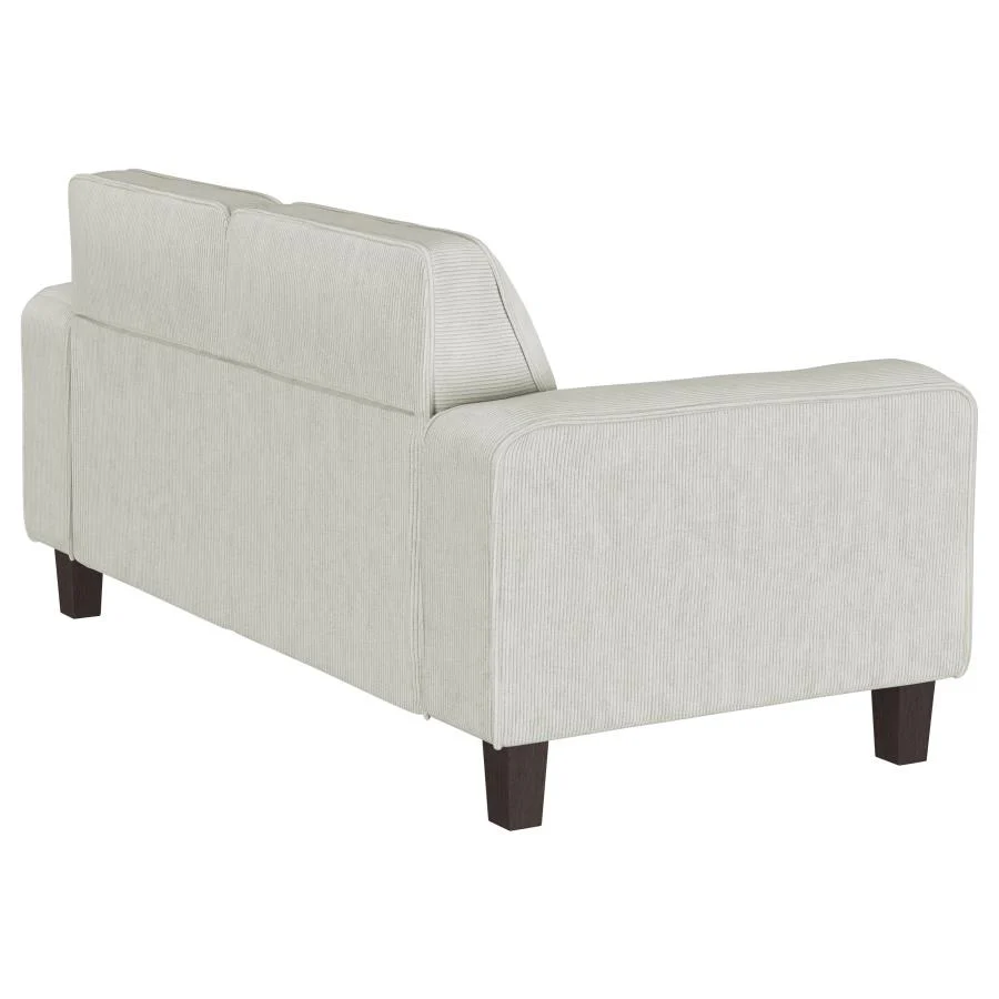 Deerhurst - Upholstered Track Arm Tufted Loveseat - Greige - Image 8
