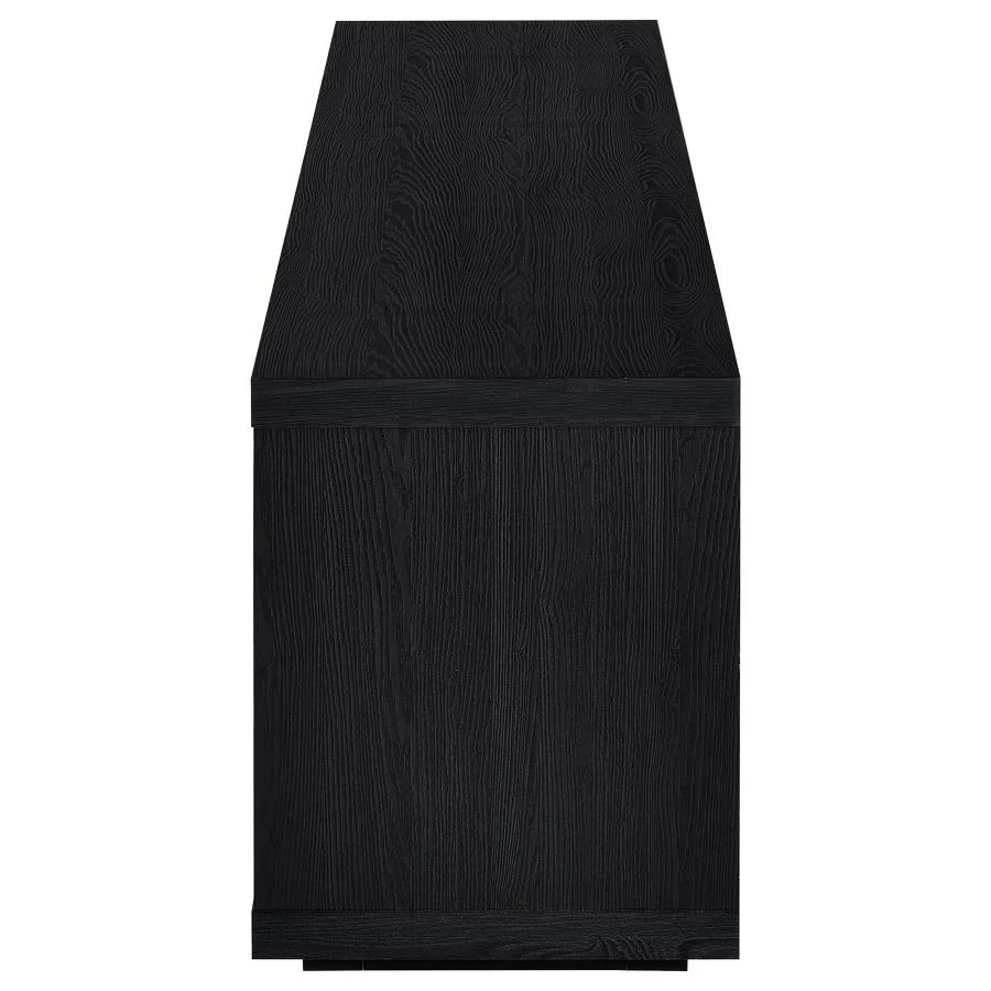 Deiter - 79" TV Stand Fireplace Media Console - Black - Image 5