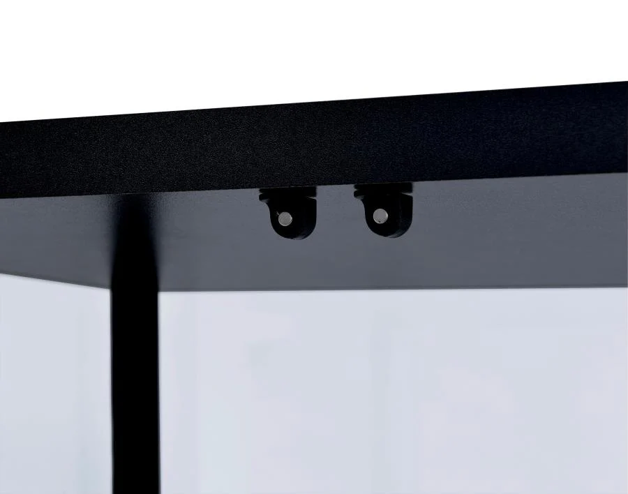 Delphinium - 5-Shelf Clear Glass Curio Display Cabinet - Black - Image 8