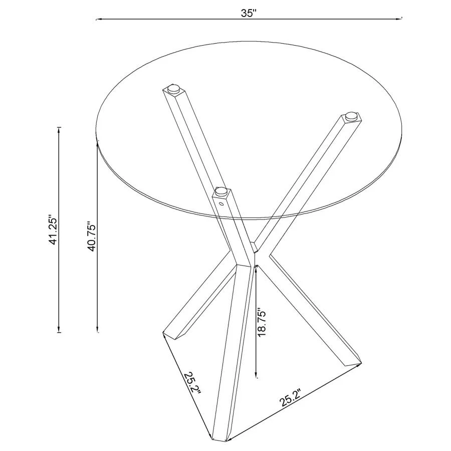 Denali - Round Glass Top Bistro Bar Table - Chrome - Image 3