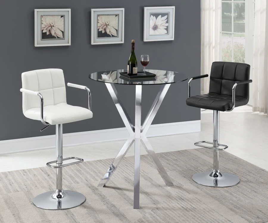 Denali - Round Glass Top Bistro Bar Table - Chrome - Image 4