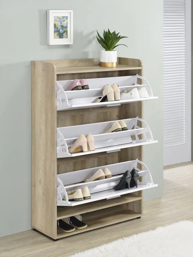 Denia - 3-Tier Engineered Wood Shoe Cabinet - Image 6