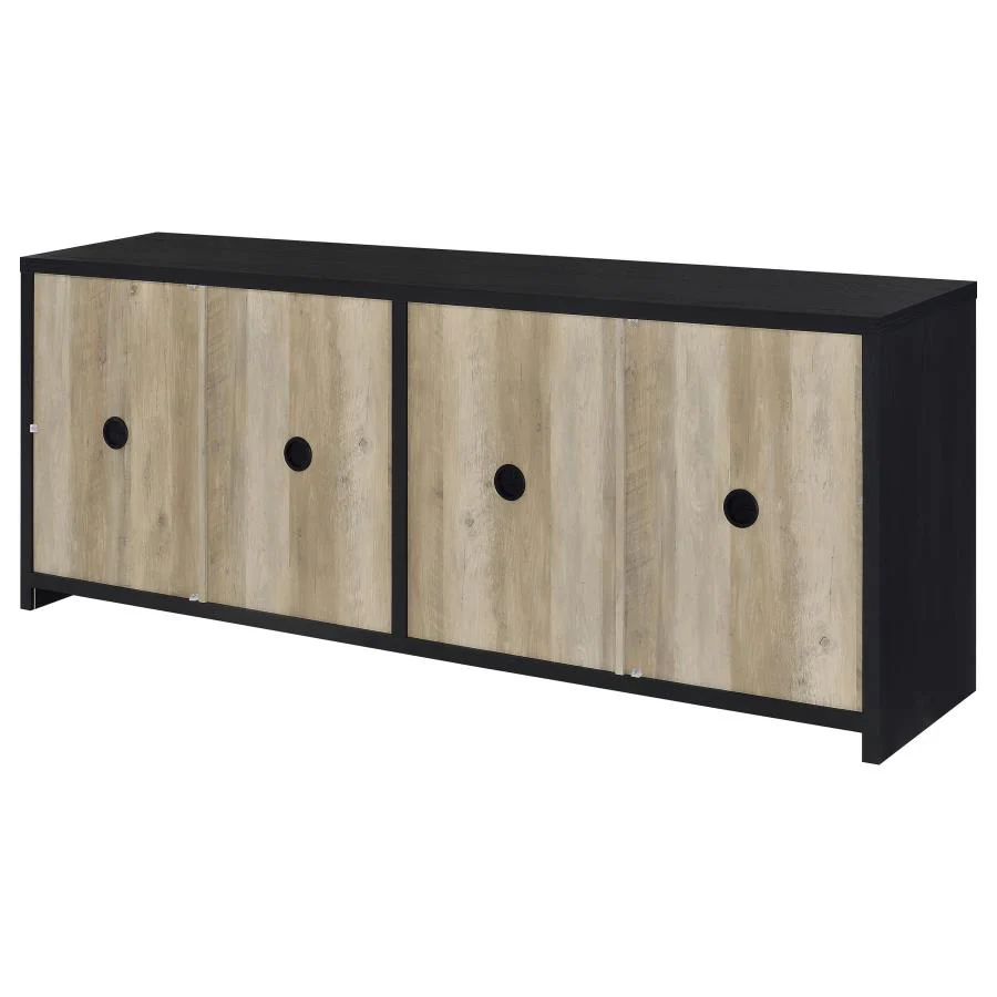 Denison - 3 Piece Entertainment Center 79" TV Stand - Black - Image 9