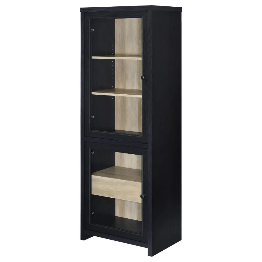 Denison - 67" 2-Door Media Tower Storage Cabinet - Black - Image 5