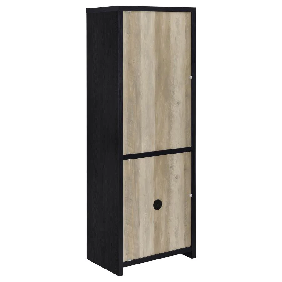 Denison - 67" 2-Door Media Tower Storage Cabinet - Black - Image 7