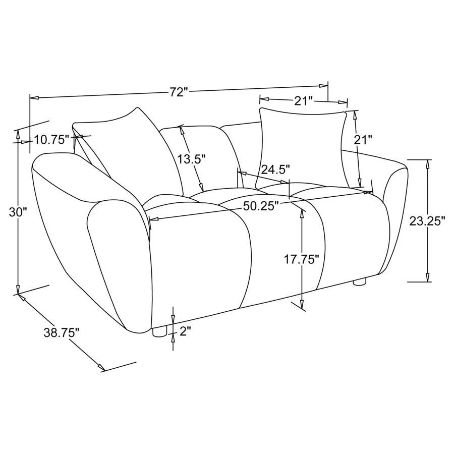 Destino - Chenille Splayed Arm Sofa Set - Image 18