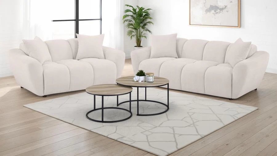 Destino - Chenille Splayed Arm Sofa Set - Image 2