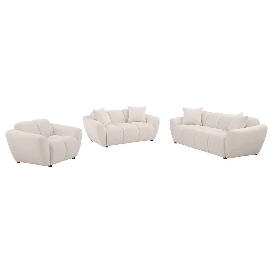 Destino - Chenille Splayed Arm Sofa Set - Image 3