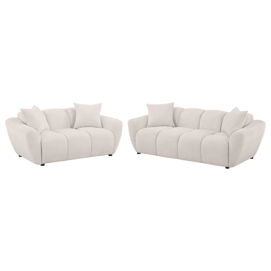 Destino - Chenille Splayed Arm Sofa Set - Image 4