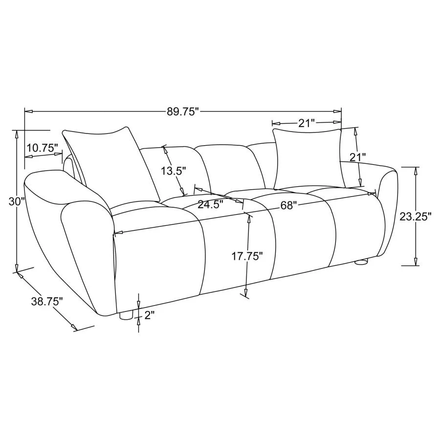 Destino - Chenille Upholstered Splayed Arm Sofa - Greige - Image 10