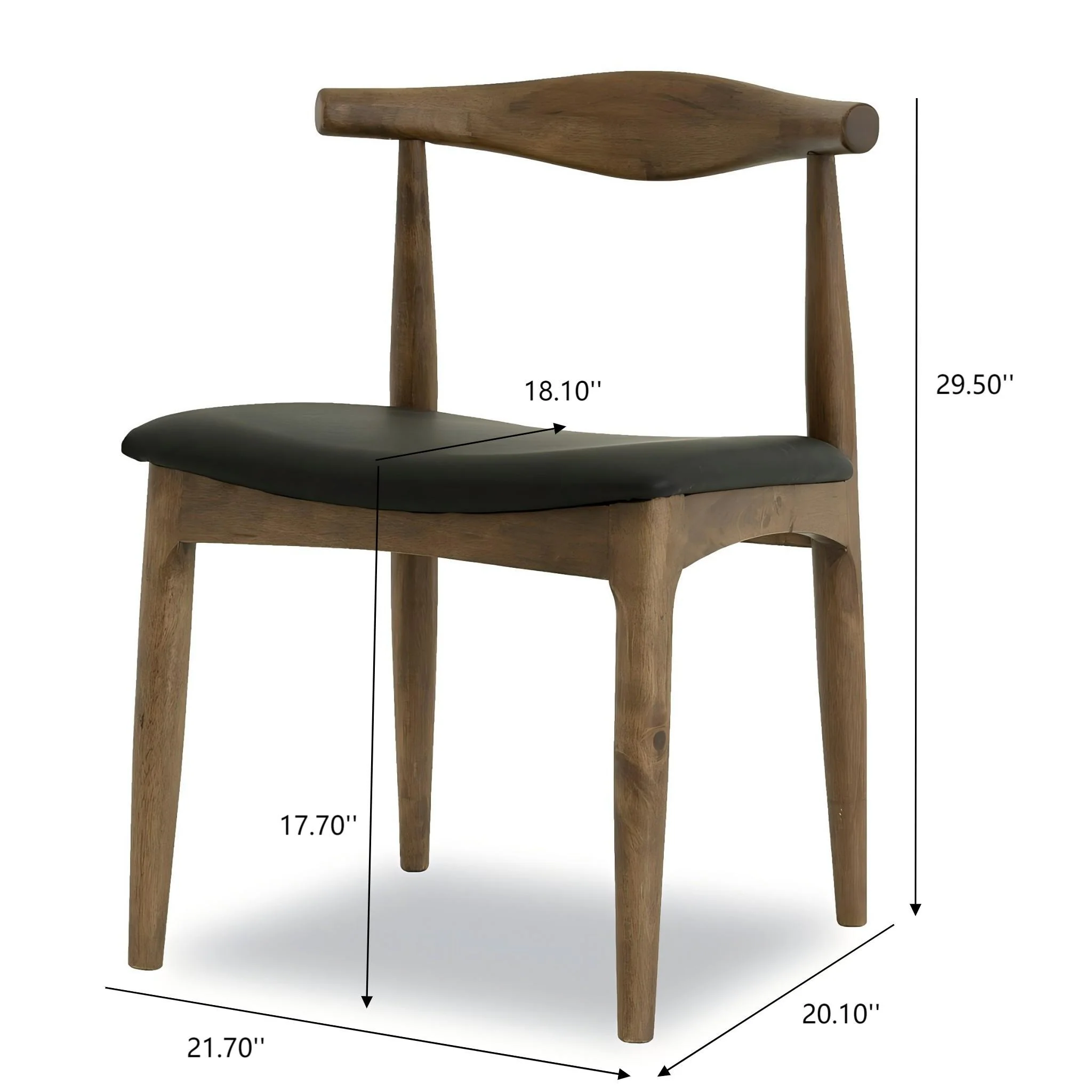 Destiny - Dining Chairs (Set of 2) - Black / Dark Brown - Image 2