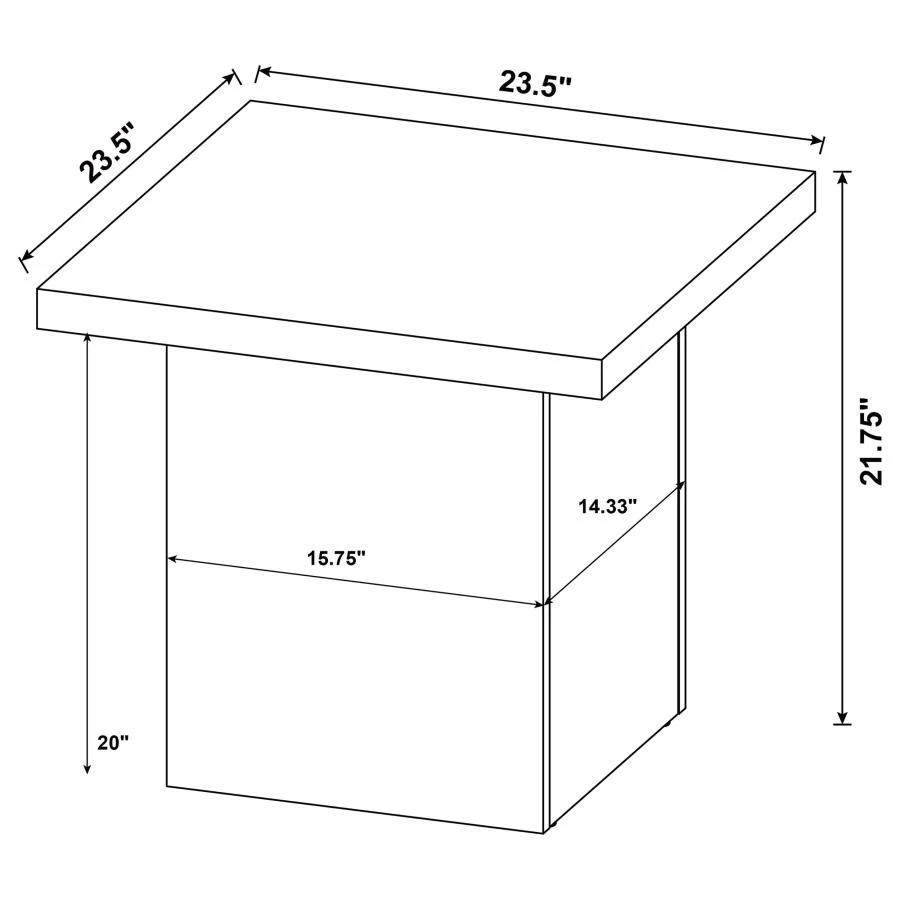 Devar - Square Engineered Wood End Table - Distressed Pine - Image 8