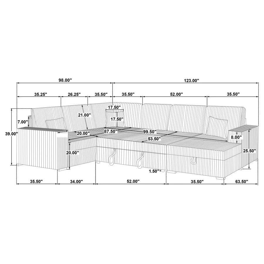 Devonshire - Sleeper Sectional Sofa Storage Chaise - Image 53