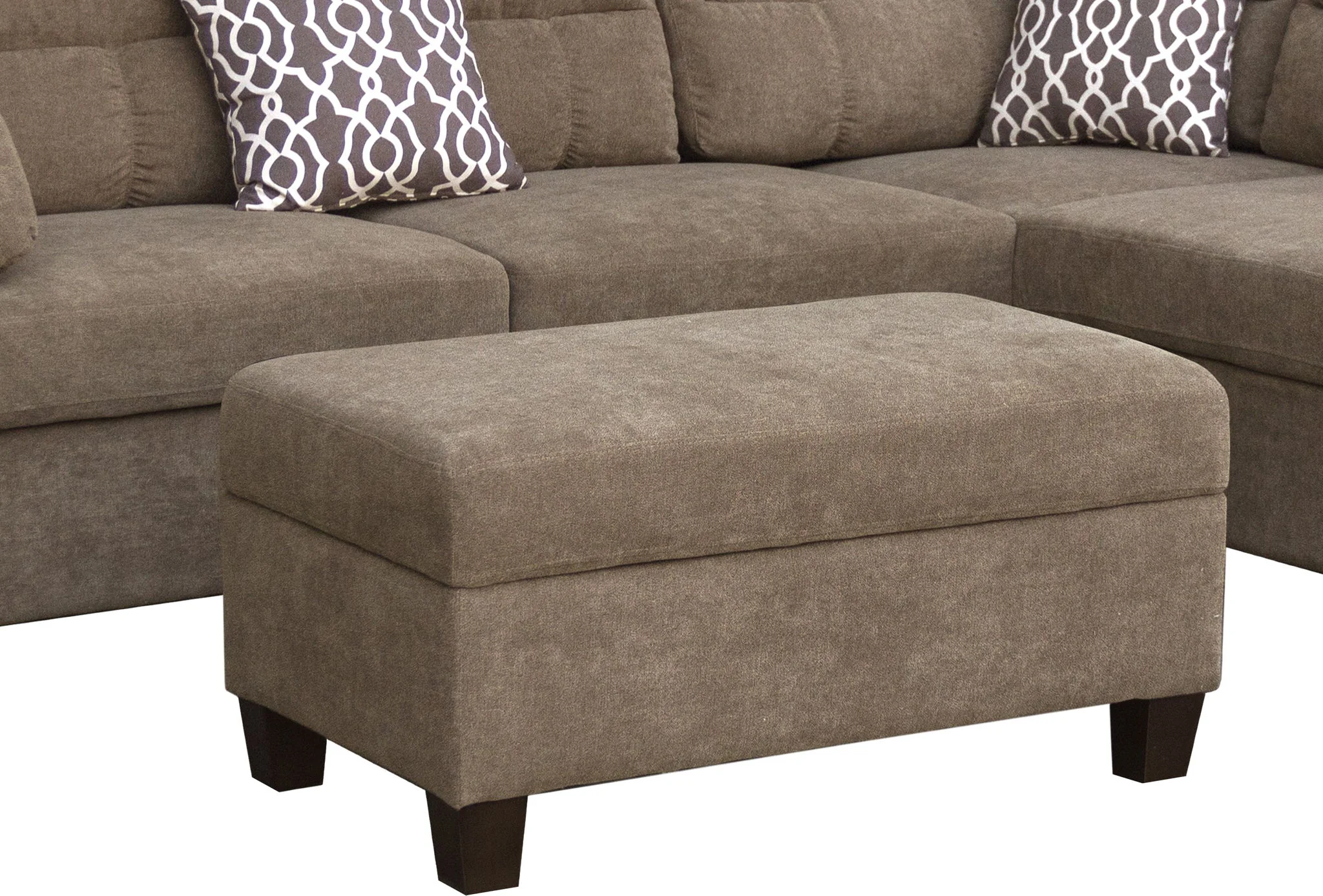 Diego - Fabric Sectional Sofa With Right Facing Chaise, Storage Ottoman, And 2 Accent Pillows - Image 4