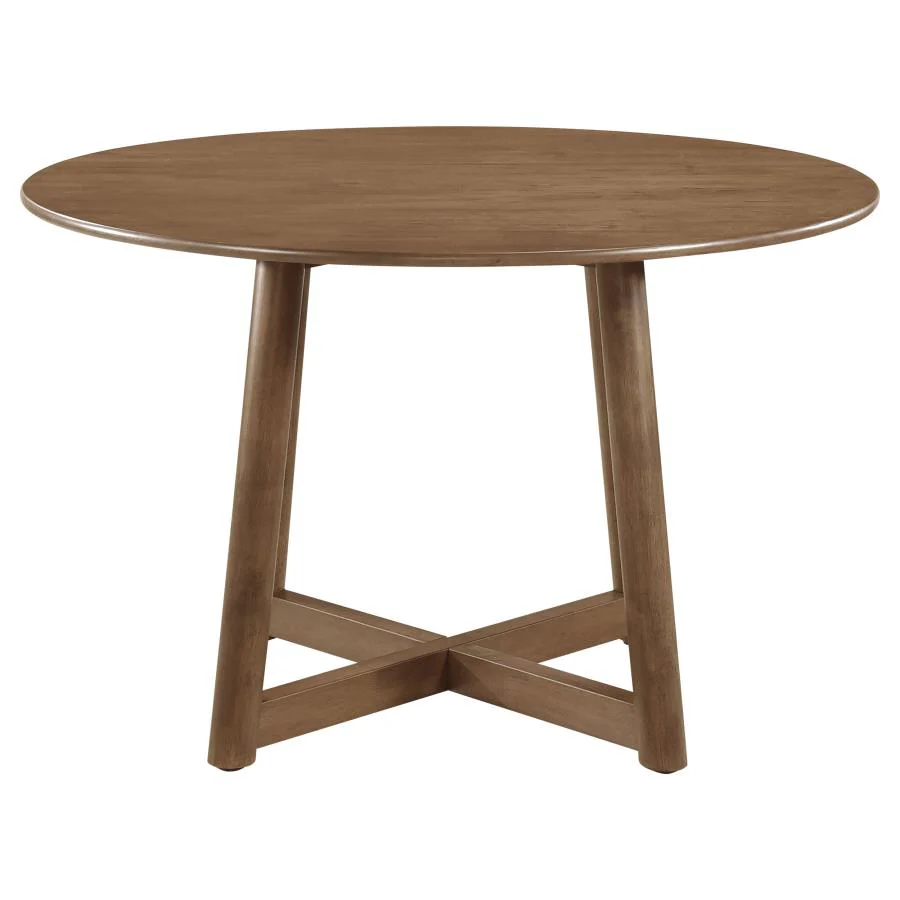 Dinah - Round Solid Wood Dining Table - Walnut - Image 3