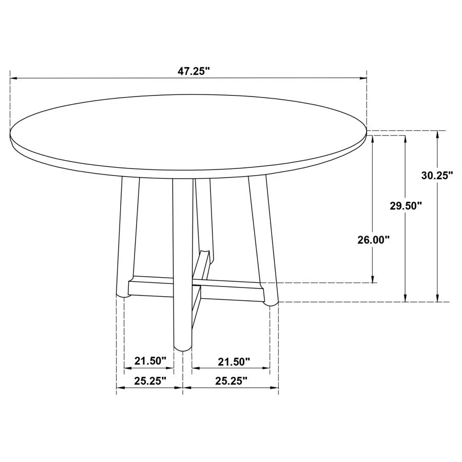 Dinah - Round Solid Wood Dining Table - Walnut - Image 6
