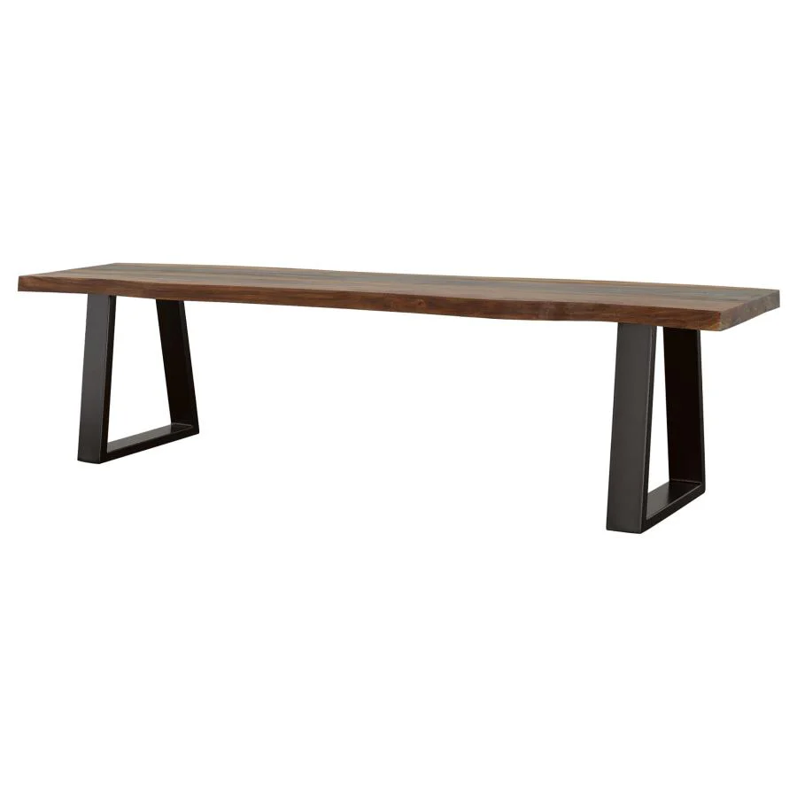 Ditman - Live Edge Wood Dining Bench - Gray Sheesham - Image 4