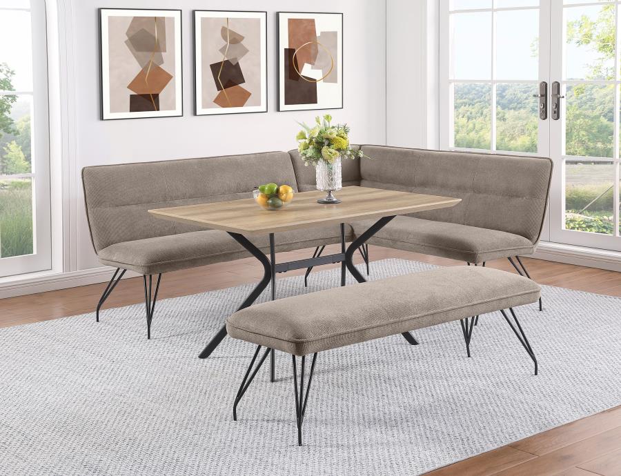 Dodson - Fabric Upholstered L-Shaped Nook Dining Bench - Image 18