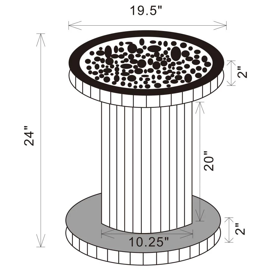 Dorielle - Round Mirrored Acrylic Crystal Side Table - Silver - Image 3