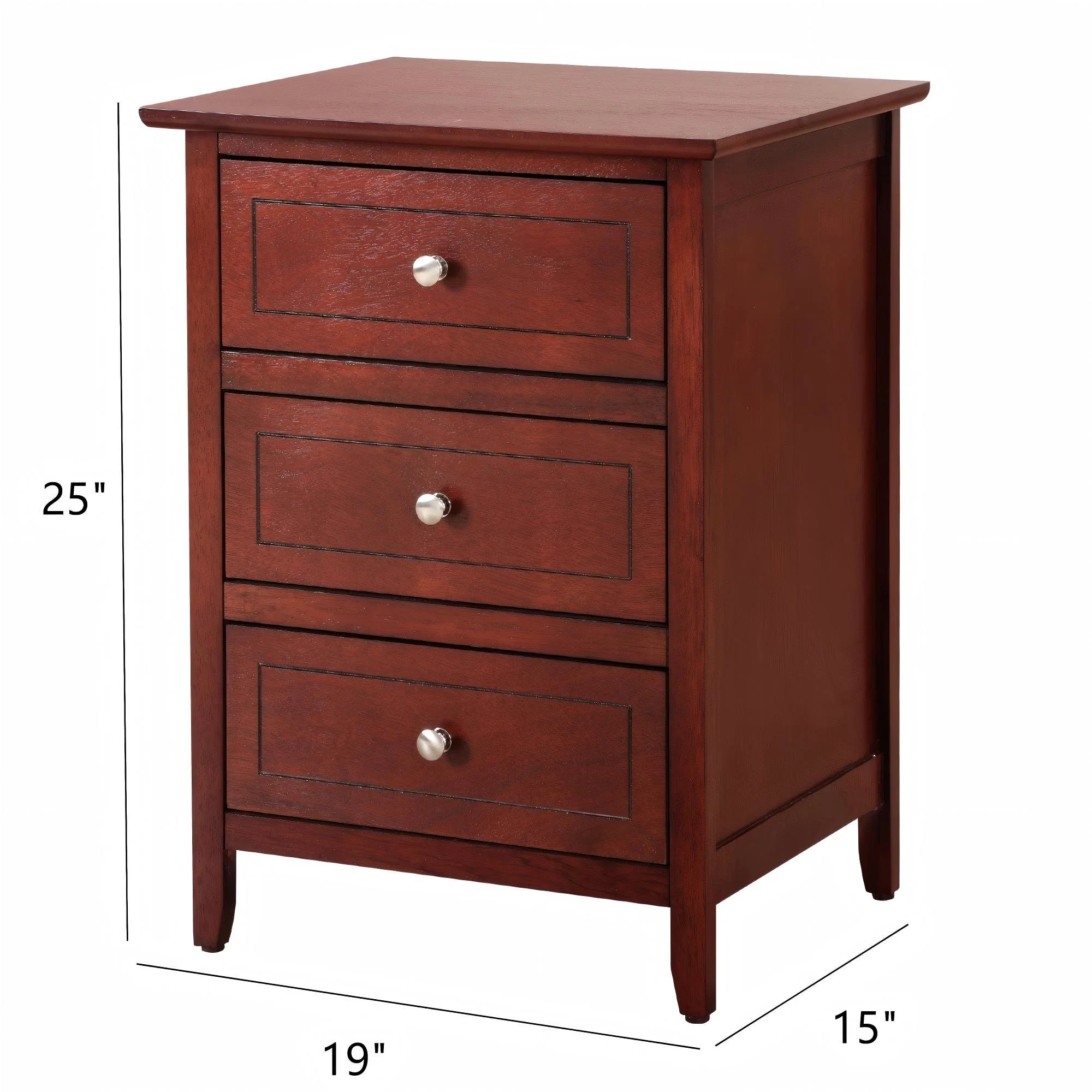 Dove Tailed Drawers 3 Drawer Nightstand - Image 12