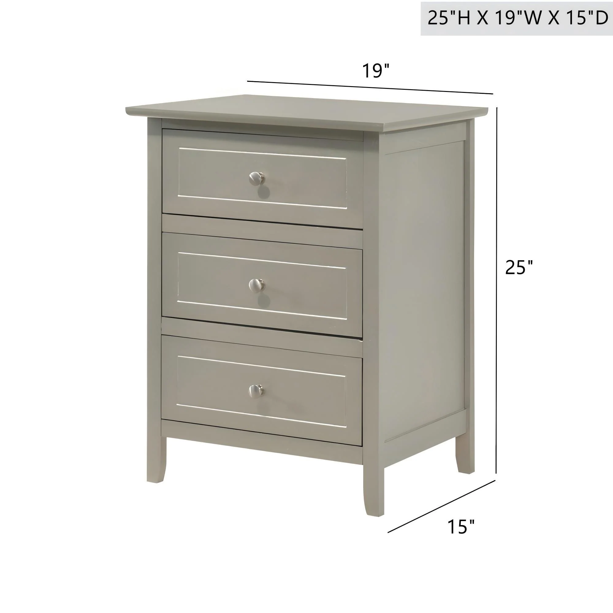 Dove Tailed Drawers 3 Drawer Nightstand - Image 5