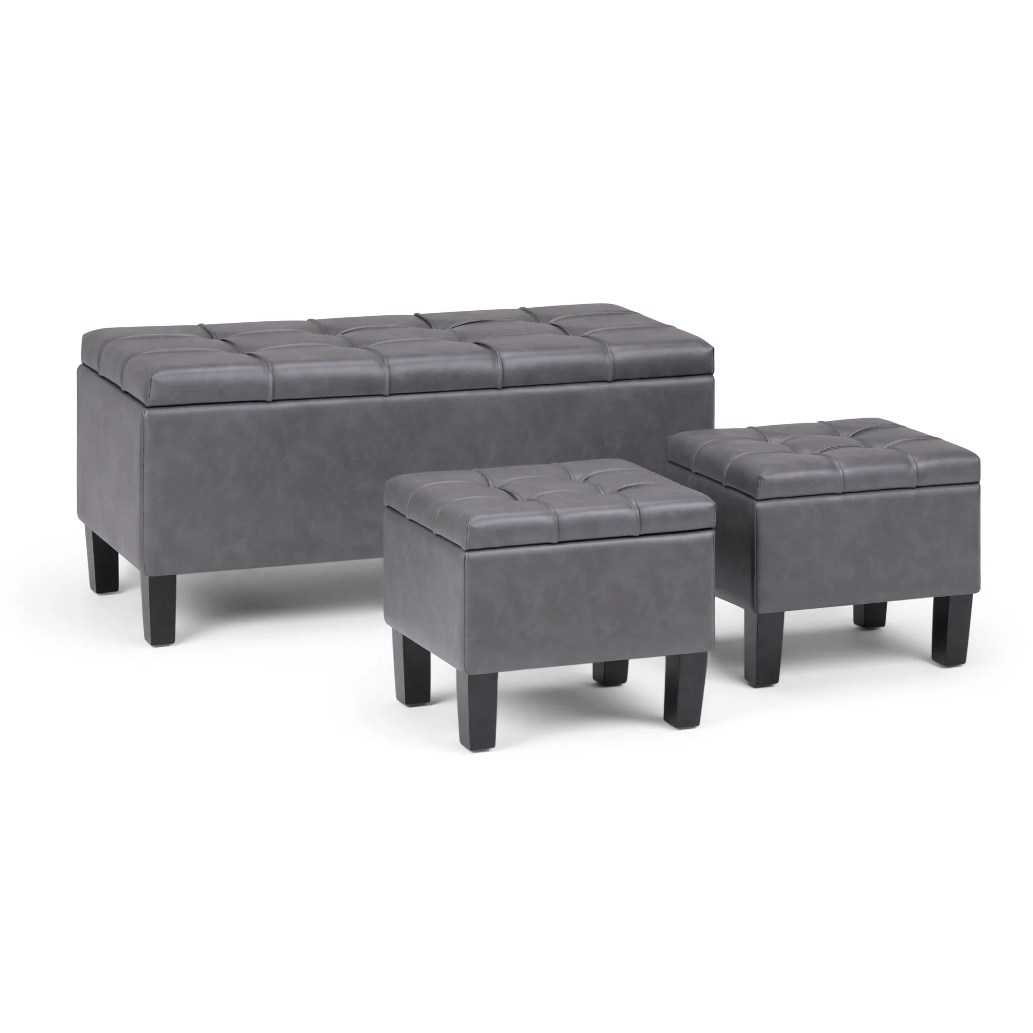 Dover - 3 Piece Storage Ottoman Contemporary Design - Image 2