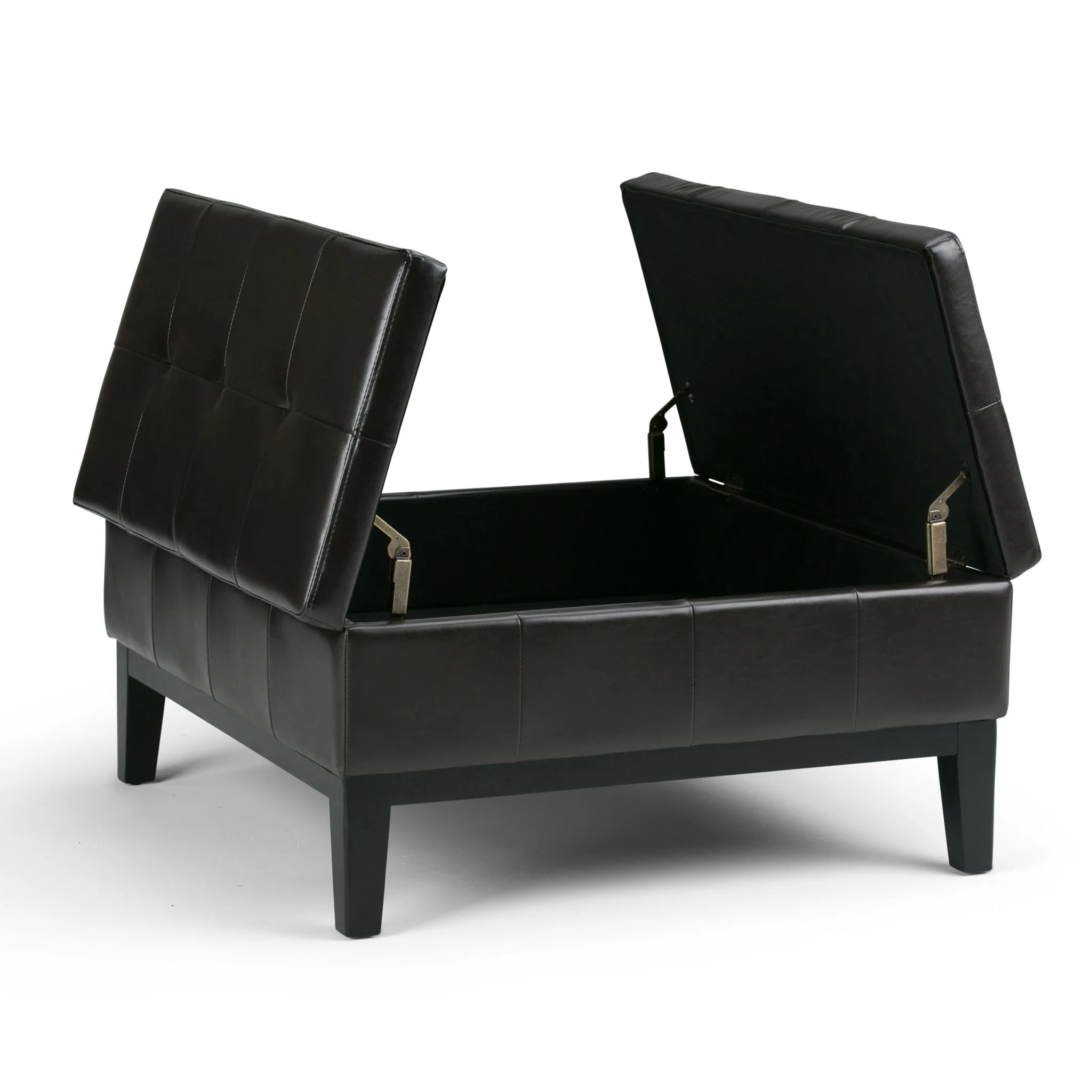 Dover - Square Coffee Table Storage Ottoman - Tanners Brown - Image 2